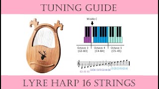 Lyre Harp Tuning Guide With Actual Lyre harp sound [upl. by Esinyt]