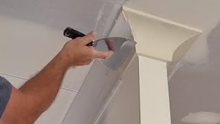 How To Install amp Finish Cornice to Cover the Gap Around Ceiling [upl. by Navonod]