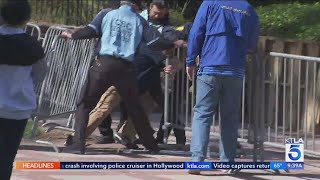 UCLA security brings down man trying to access public walkway on campus [upl. by Emirej]