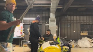 howto replace Bobsled blades runners teamUSA wintersport workshop garage [upl. by Ahsemak]