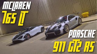 McLaren 765LT vs Porsche 991 GT2 RS [upl. by Dympha]