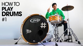 HOW TO PLAY DRUMS  Beginner Drum Lesson 1 [upl. by Lierbag]