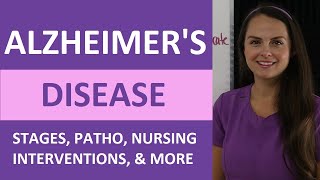 Alzheimers Disease Dementia Nursing Symptoms Treatment Stages Pathophysiology NCLEX [upl. by Eirahcaz]