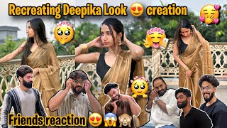 Dosto ka reaction On My deepika Look Creation😍😳ladki Lagri hai Aarti 😂 Aarti vlogs [upl. by Elyagiba]