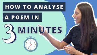 How to Analyse a Poem in 3 Minutes [upl. by Aihsenot]