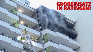 DRAMATISCHER HOCHHAUSBRAND IN RATINGEN  Wohnung in Vollbrand  17 Bewohner gerettet  8 Verletzte [upl. by Jegger625]