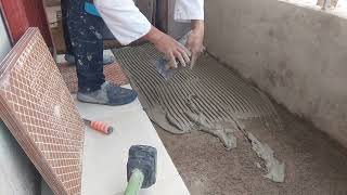 How to build floors professionally using ceramic tile cement [upl. by Jammie6]