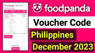 foodpanda voucher december 2023  philippines voucher code foodpanda [upl. by Eldnik]