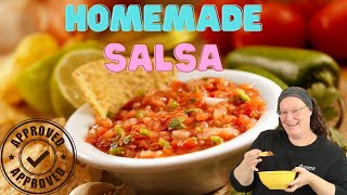 FRESH HOMEMADE SALSA  EASY  BUDGET FRIENDLY [upl. by Nemaj]