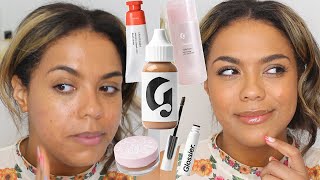 Trying Glossier Makeup Wear Test  First Impressions [upl. by Nashoma]