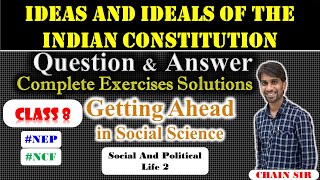 Class 8 Civics Chapter 2 Ideas and Ideals of The Indian Constitution Question Answer  Getting Ahead [upl. by Ylimme58]