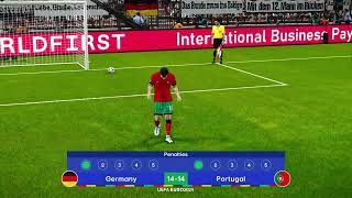 GERMANY vs PORTUGAL  UEFA Euro 2024 Final  Penalty Shootout  Ronaldo vs Germany  PES Gameplay [upl. by Ahsehyt481]