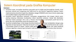 Sistem Koordinat Pertemuan 5 Grafika Komputer [upl. by Freida]