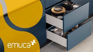 How to assemble a kitchen home or bathroom drawer with soft closing Simplex  Emuca [upl. by Rebeh]