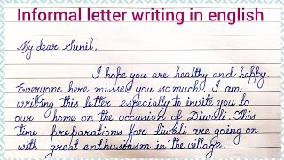 Informal letter writing in english  how to write informal letter english  letter for invitation [upl. by Nosirrag]