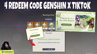 Cara Mendapatkan 4 Redeem Code PRIMOGEMS Genshin x TikTok [upl. by Yeslek]