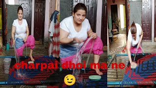 ghr ki charpai dhoi ma ne funny comedy vlog MalikajanvlogđźĄ° [upl. by Ahsinor]