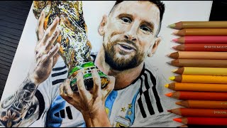 MIRA ESTE INCREIBLE DIBUJO LIONEL MESSIARGENTINA CAMPEON DEL MUNDOSPEED DRAW COPA DEL MUNDO 2022 [upl. by Wilmar]