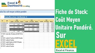 Comment concevoir une Fiche de Stock d’après la méthode du coût moyen unitaire pondéré avec Excel [upl. by Akeryt]