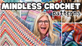 10 MINDLESS CROCHET Projects When Your BRAIN Needs a BREAK [upl. by Damicke121]