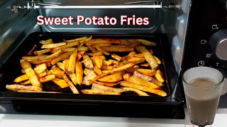 Sweet Potato Fries  Crispy Baked Sweet Potato  Healthy Snack [upl. by Eran142]