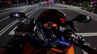 HONDA CBR600RR  Akrapovic  Pure Sound  Night Ride【4K】 [upl. by Donalt]