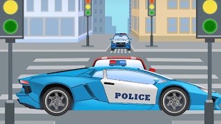 La Voiture de police Bleu Et ses amis  Dessin animé pour petits  Vidéo Éducative Pour Enfants [upl. by Heinrik]