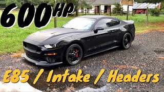 My 2018 NA MUSTANG DYNOS at 600HP w3 simple MODS [upl. by Inalak880]