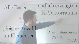 Basisaustauschsatz Teil 2 Anwendung Beweis Basis gleiche Anzahl lineare Algebra [upl. by Poucher749]