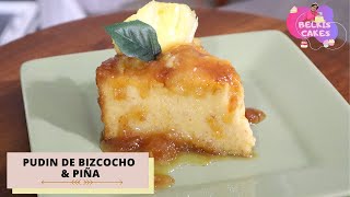 COMO HACER UN PUDIN DE BIZCOCHO DE PIÑA  Belkis Cakes [upl. by Atnamas48]