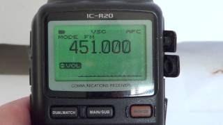 Icom IC R20 Basic Operations  Frequency input and mode settings [upl. by Senilec499]