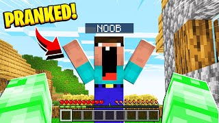 Pranking as GREEN STEVE in Minecraft HE FREAKED OUT Minecraft Trolling Video [upl. by Rafaello835]