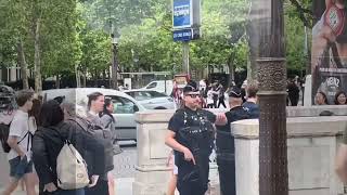 Police and Army patrolling in the center of Paris Prior to the Olympics [upl. by Ardnaxela]