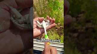 How to clean mobile data cable  charging cable cleaning lifehacks shorts [upl. by Carbrey983]