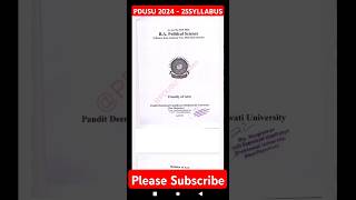 political science ba 3rd semester syllabus  202425 PDUSU Sikar [upl. by Bilicki]