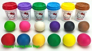 Learn Colors with Hello Kitty Dough and Molds Surprise Toys Hatchimals Mini Cupcake Surprise [upl. by Nennek545]