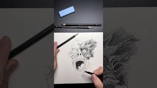 Screaming Zombie 😱 pencildrawingtechniques drawing sketch [upl. by Iorgos]