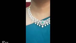 18K Gold quotDetachable  3 In 1quot Diamond Necklace With Color Stones amp Culture Pearls  DN840 [upl. by Aikimat]