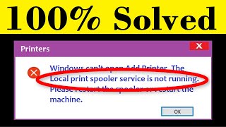 How To Fix The Local Print Spooler Service Is Not Running Error  Windows Cant Open Add Printer [upl. by Gnehs976]