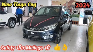 New Tata Tiago Cng Top Model 2024  XZ Top Variant💸  price with features [upl. by Basilio]