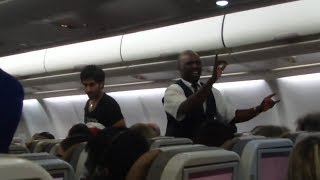 South African Flight Attendant Dancing For New Year on Airplane [upl. by Odom393]