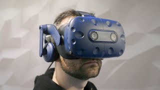 HTC Vive Pro Eye handson first VR headset with eye tracking [upl. by Eeralav]