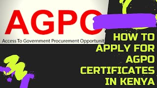 How to apply for AGPO certificates in Kenya [upl. by Aciras372]