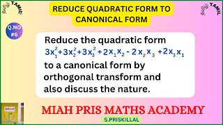 REDUCE THE QUADRATIC FORM INTO THE CANONICAL FORM 3X23Y23Z22XY2YZ2ZX BY ORTHOGONAL REDUCTION [upl. by Aw]