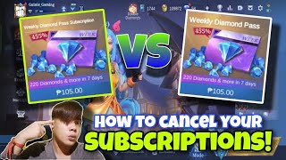 HOW TO CANCEL YOUR WEEKLY DIAMOND PASS SUBSCRIPTION ON MOBILE LEGENDS [upl. by Aliled]