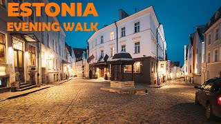 🇪🇪  Night Walking Tour  Tallinn Old Town  Estonia [upl. by Zilvia673]