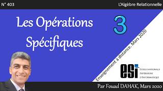 Algèbre Relationnelle  Les Opérations Spécifiques [upl. by Ramaj346]