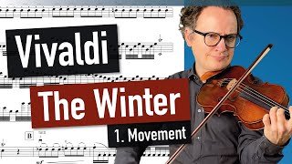 A Vivaldi  Winter 1 Movement  The Four Seasons  violin sheet music  piano accompaniment [upl. by Anthea]