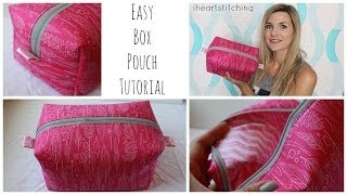 Easy Zippered Box Pouch Tutorial [upl. by Dyson]