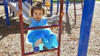 Outdoor Playground Toddlers Playing at the Park and Nursery Rhyme Songs for Babies and Children [upl. by Buyers430]